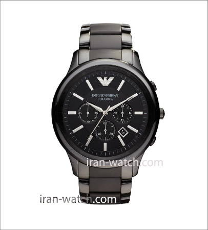 ar1451 ساعت آرمانی مردانه سرامیکی راور کرنوگراف مشکی