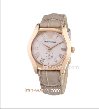 ar1670 ساعت آرمانی زنانه بند چرم کرم قاب رزگلد 