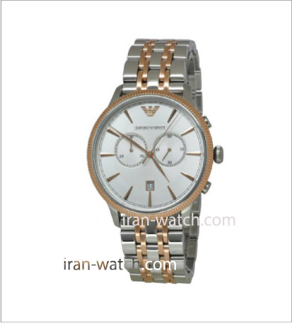 ar1826 ساعت امپریو آرمانی بند استیل رزگلد کرنوگراف
