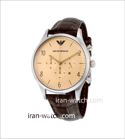 ar1878 ساعت آرمانی مردانه بند قهوه ای قاب رزگلد
