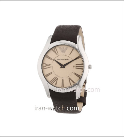 ar2042 ساعت آرمانی زنانه بند چرم قهوه ای قاب استیل