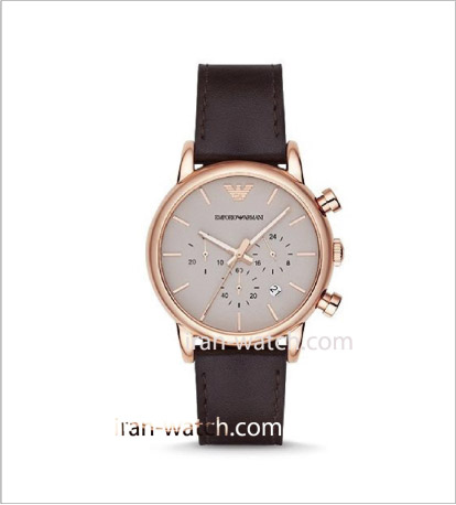 ar2074 ساعت امپریو آرمانی بند استیل رزگلد کرنوگراف